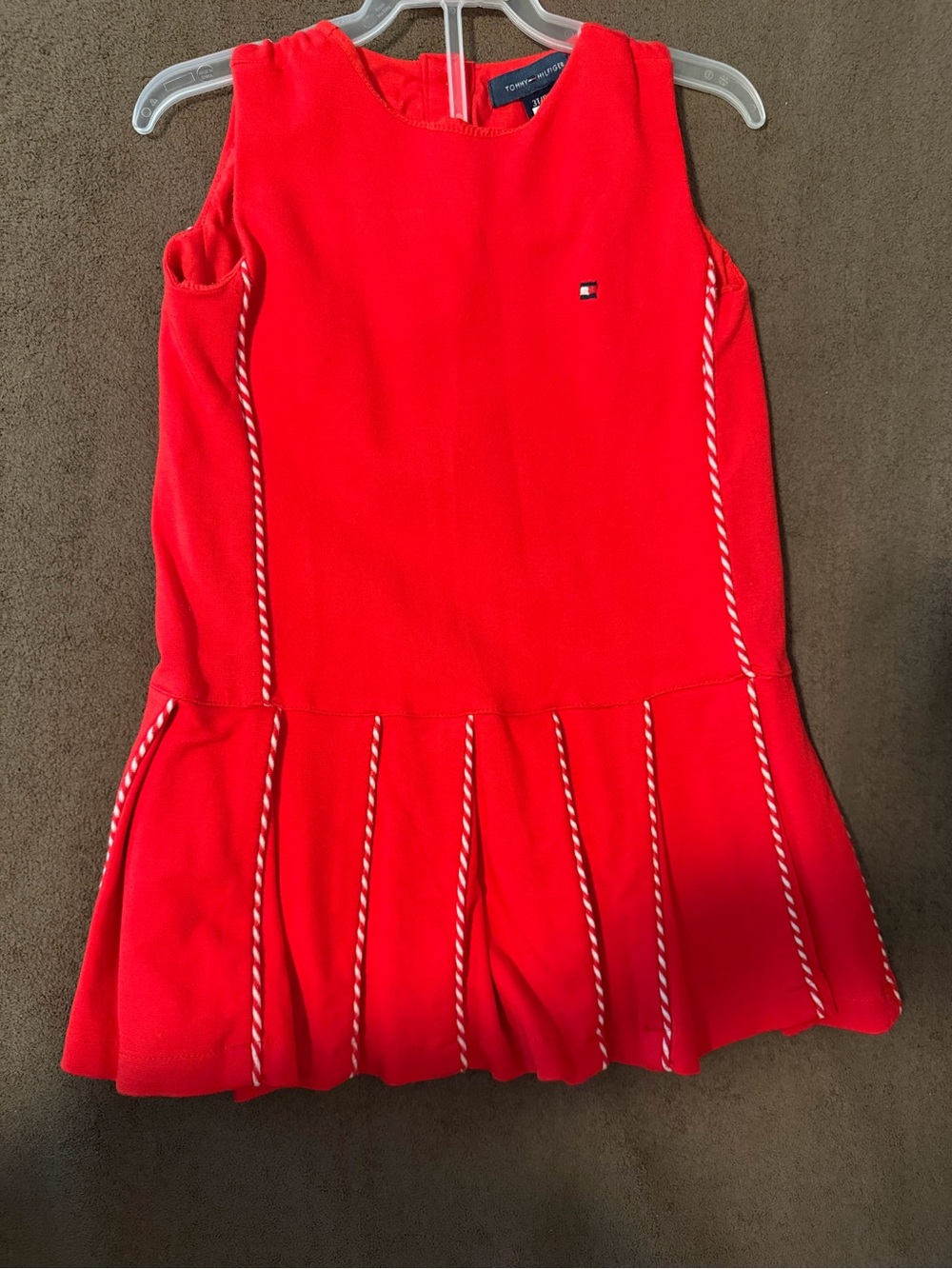 Tommy Hilfiger Red Sleeveless Pleated Skirt Set